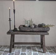 Aura Peeperkorn Old Farm Bench – Donkergrijs Landelijk Houten Bankje