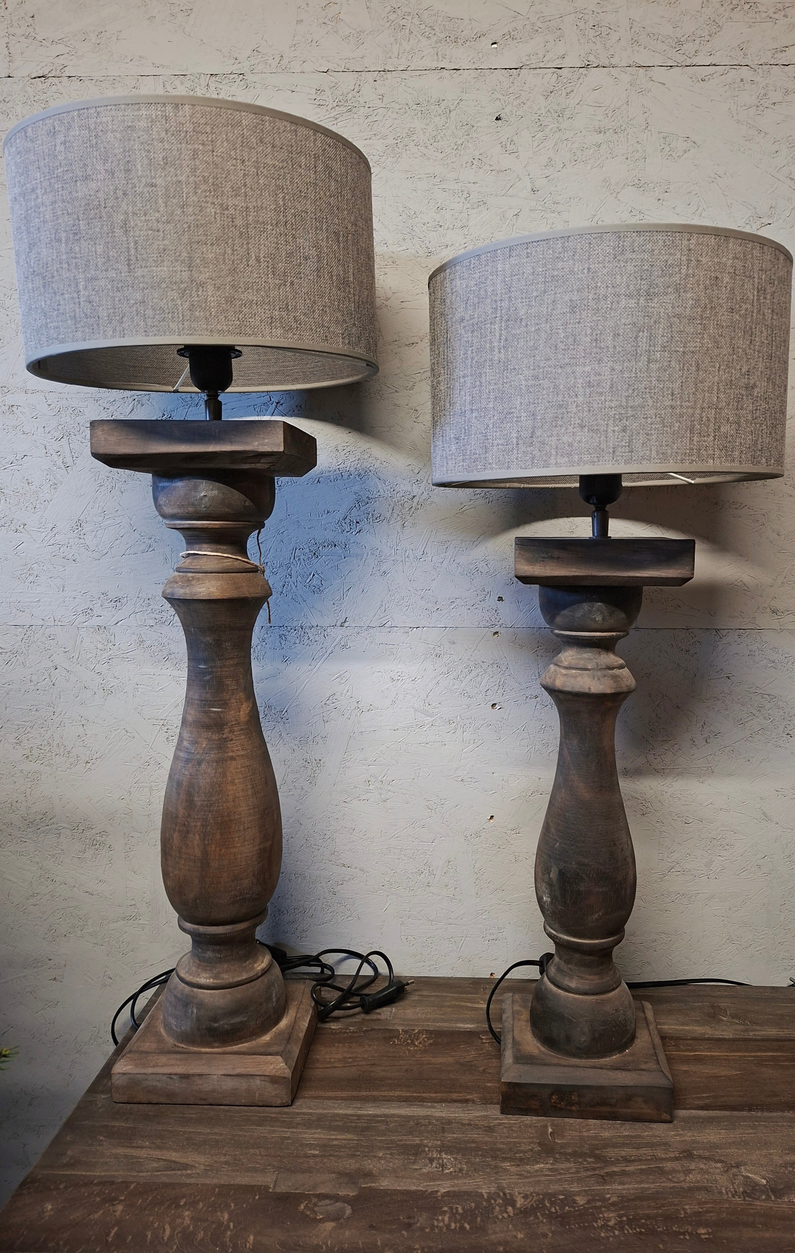 Houten Balusterlamp inclusief kap