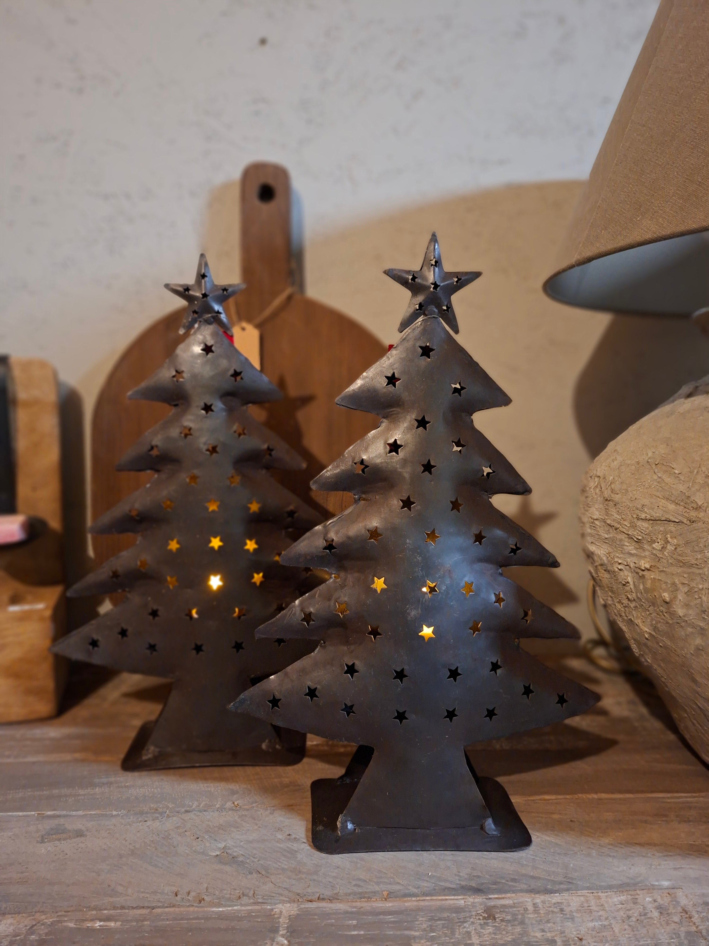 Kerstboom metaal zwart/bruin