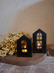 Kerst huis zwart metaal