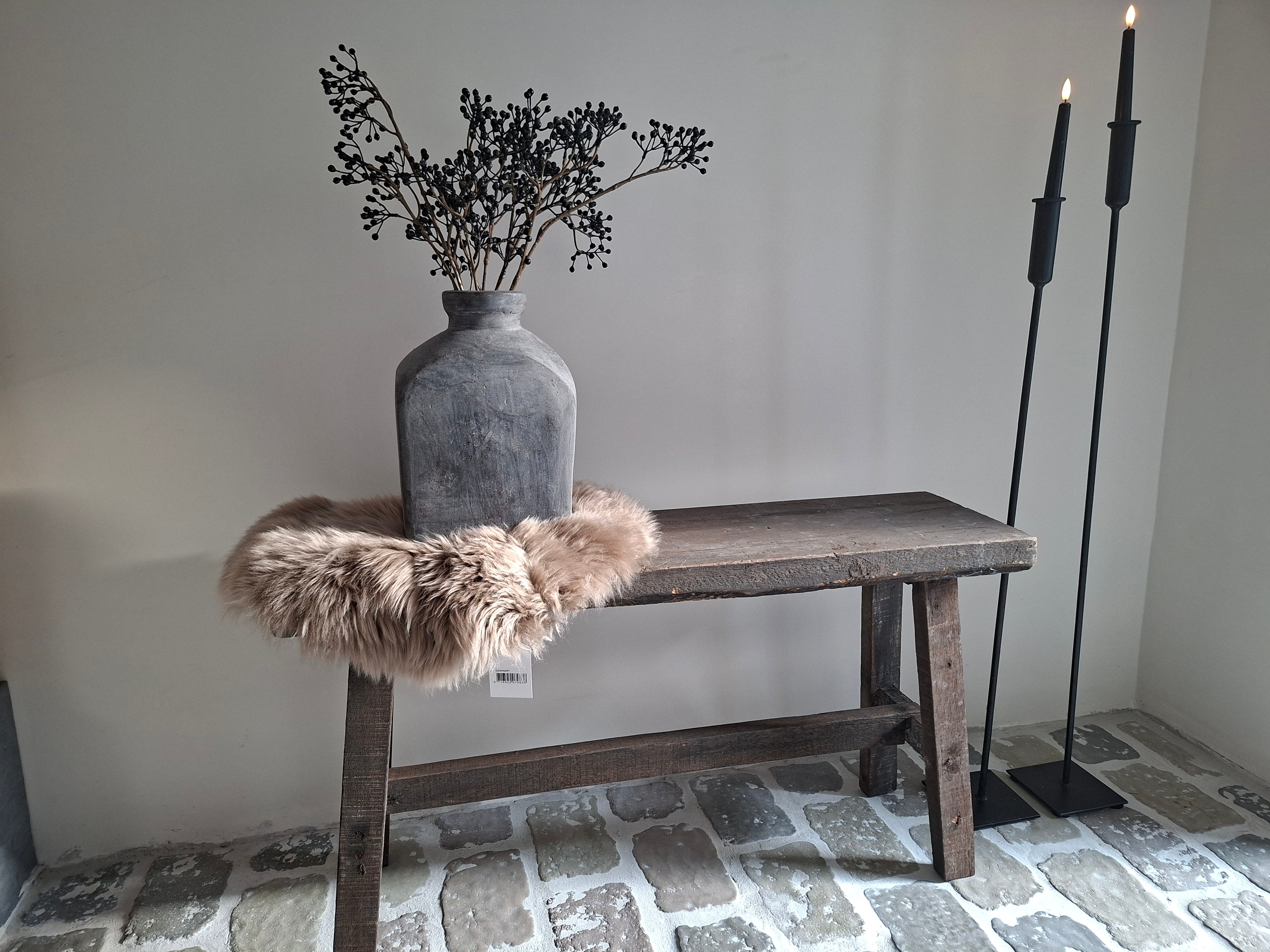 Aura Peeperkorn Old Farm Bench – Donkergrijs Landelijk Houten Bankje