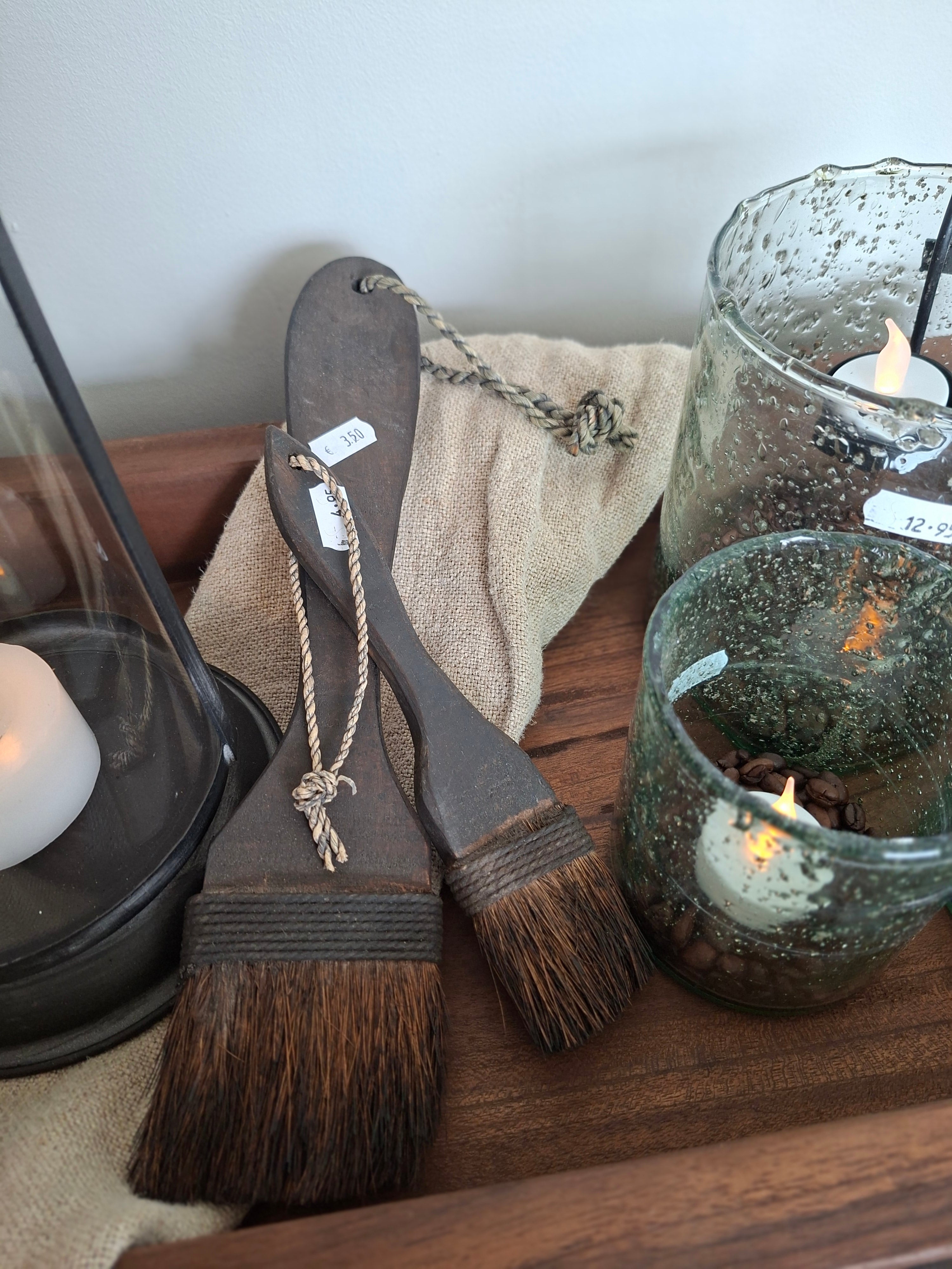Houten decoratie kwasten