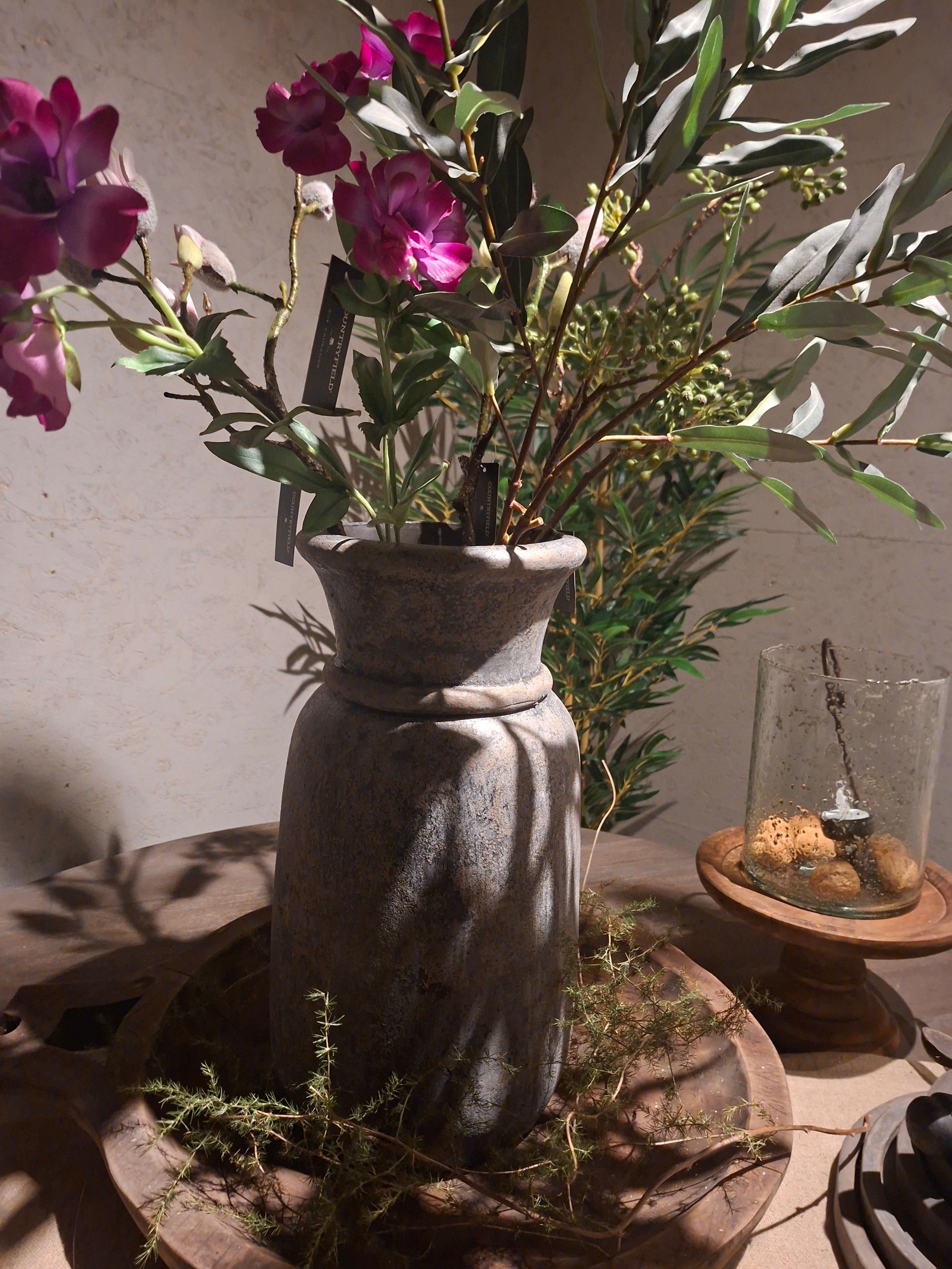 Grijze pot met bruin/brons gloed