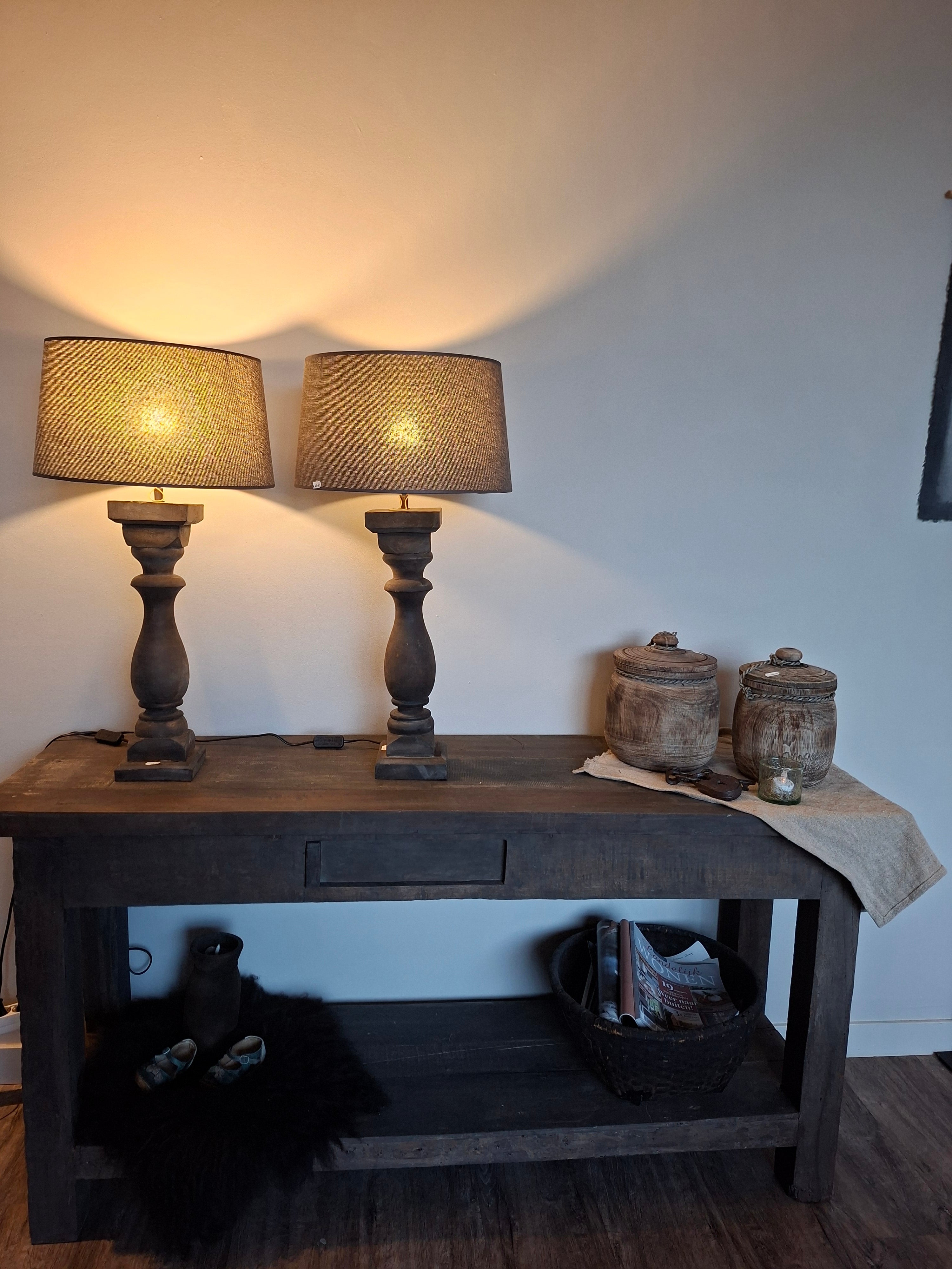 Houten Balusterlamp excl. kap