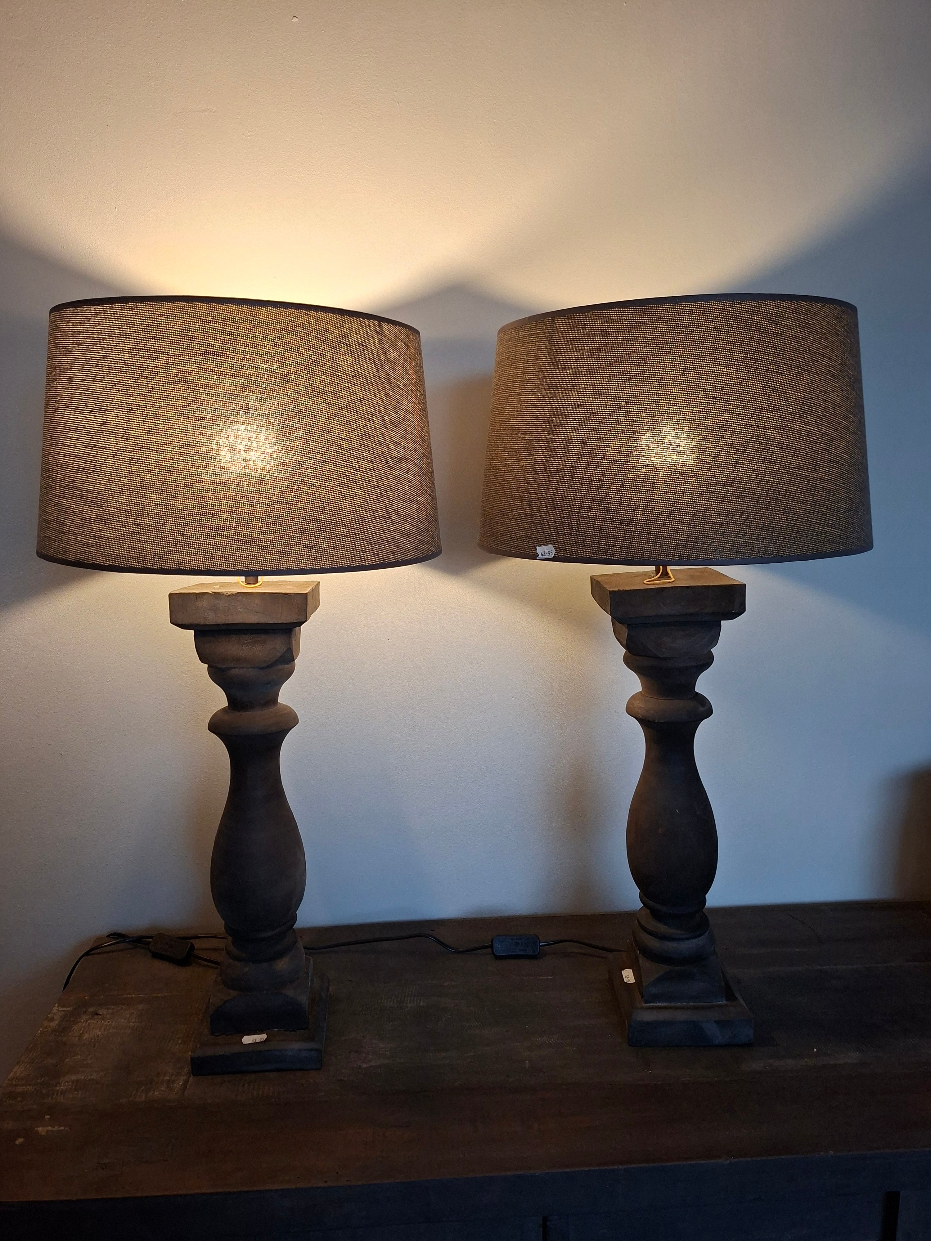 Houten Balusterlamp excl. kap