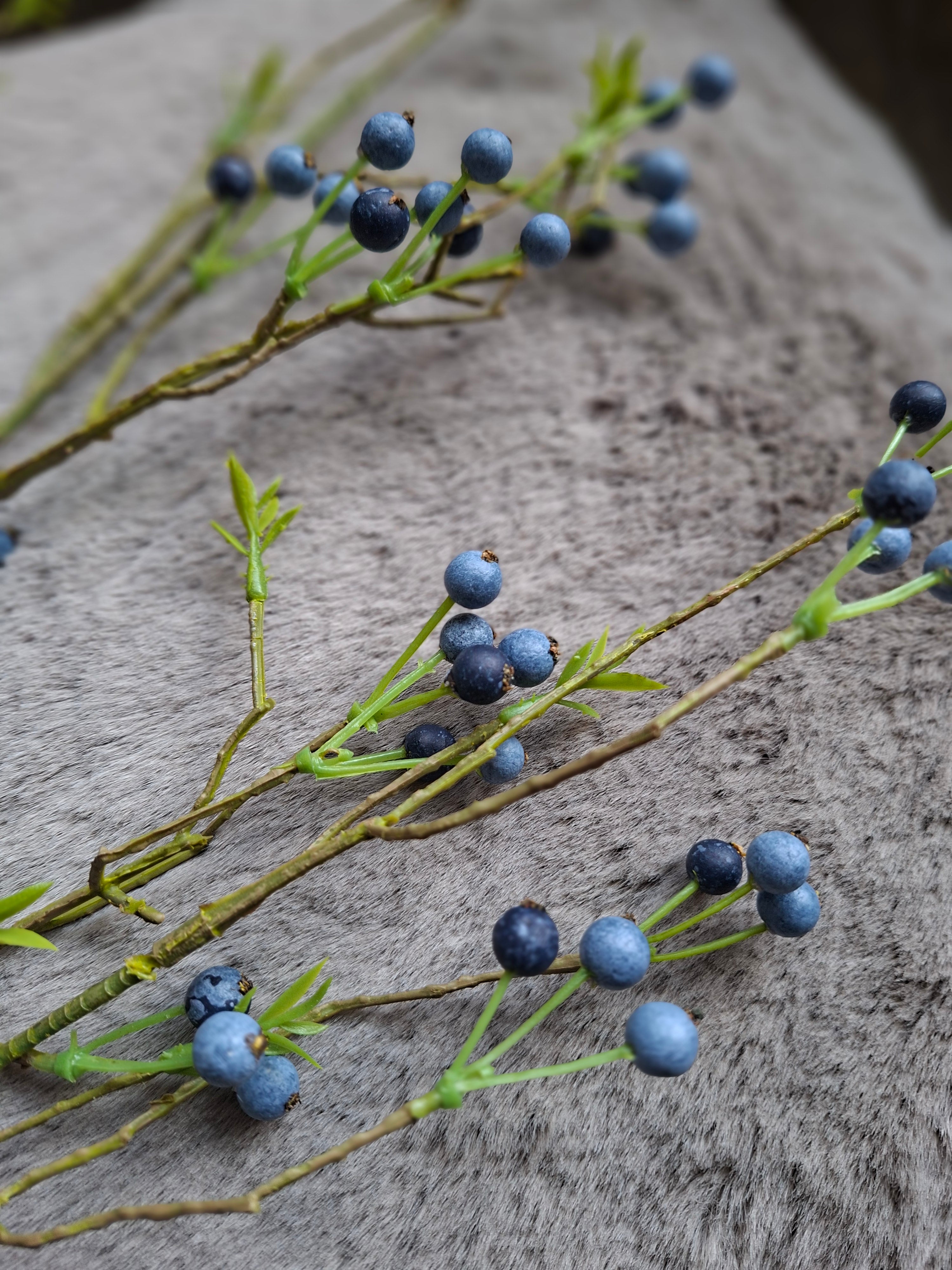 Zijdebloem blauwe bessentak