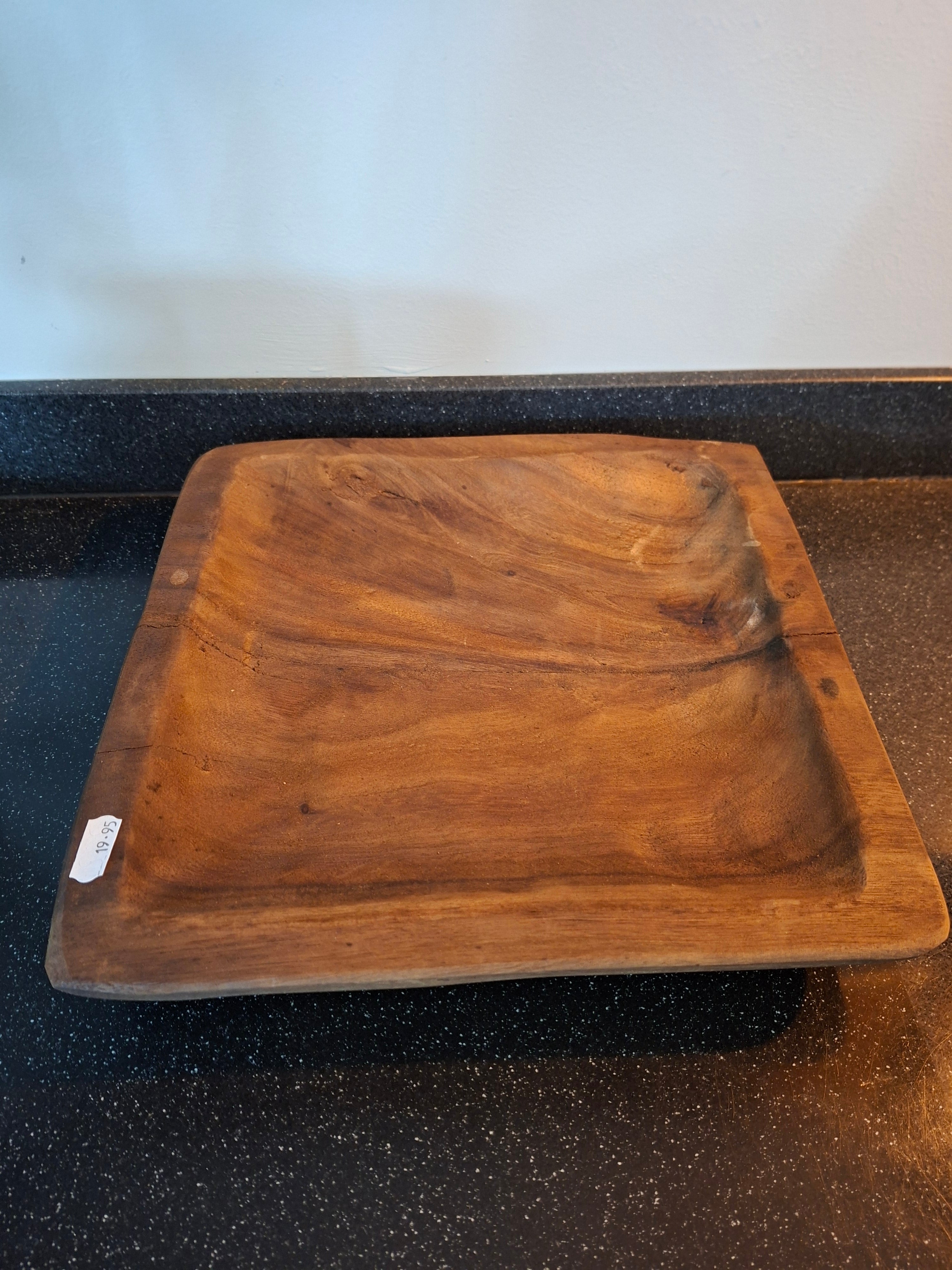 Vierkante houten schaal