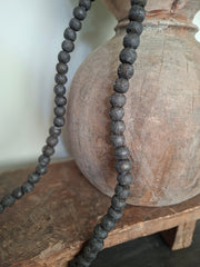 Kralenketting lang donkergrijs