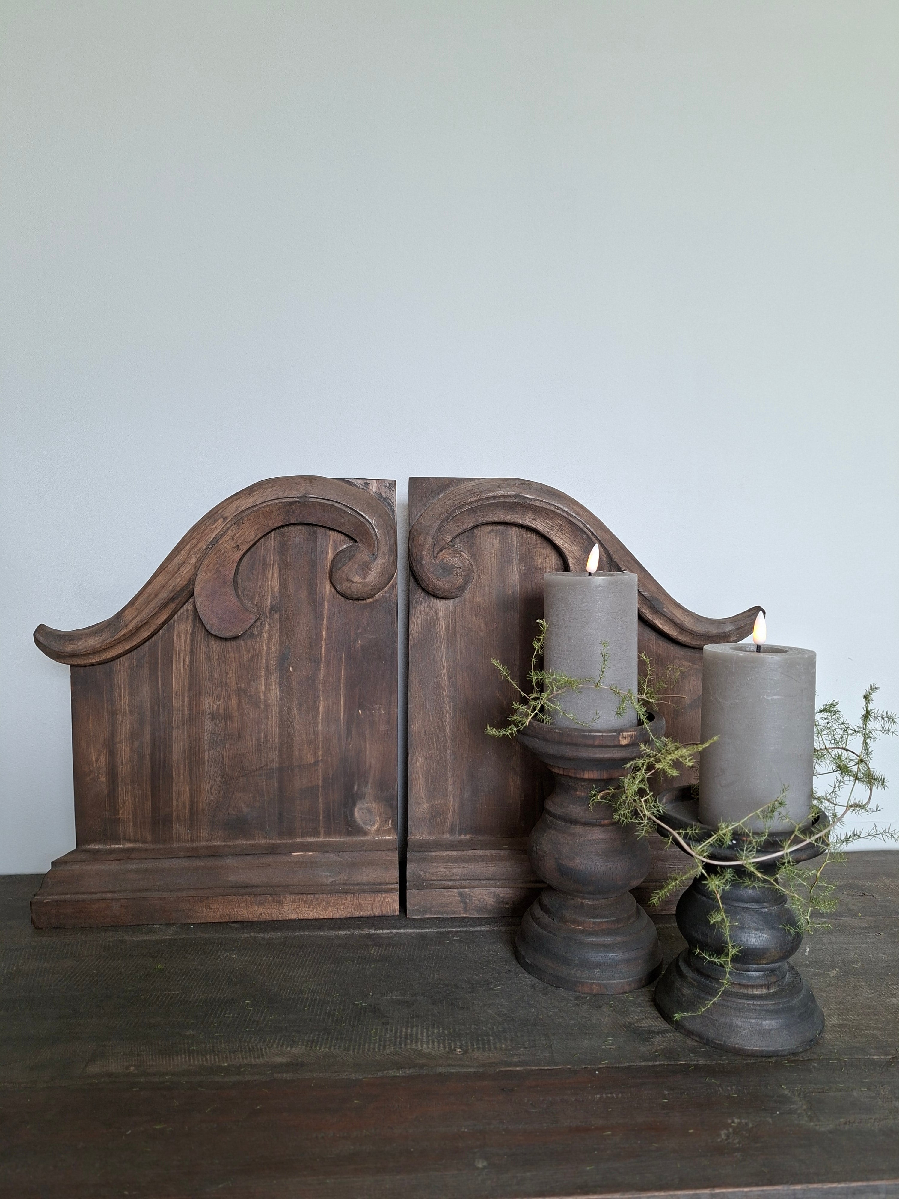 Houten kandelaar