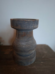 Houten kandelaar grijs