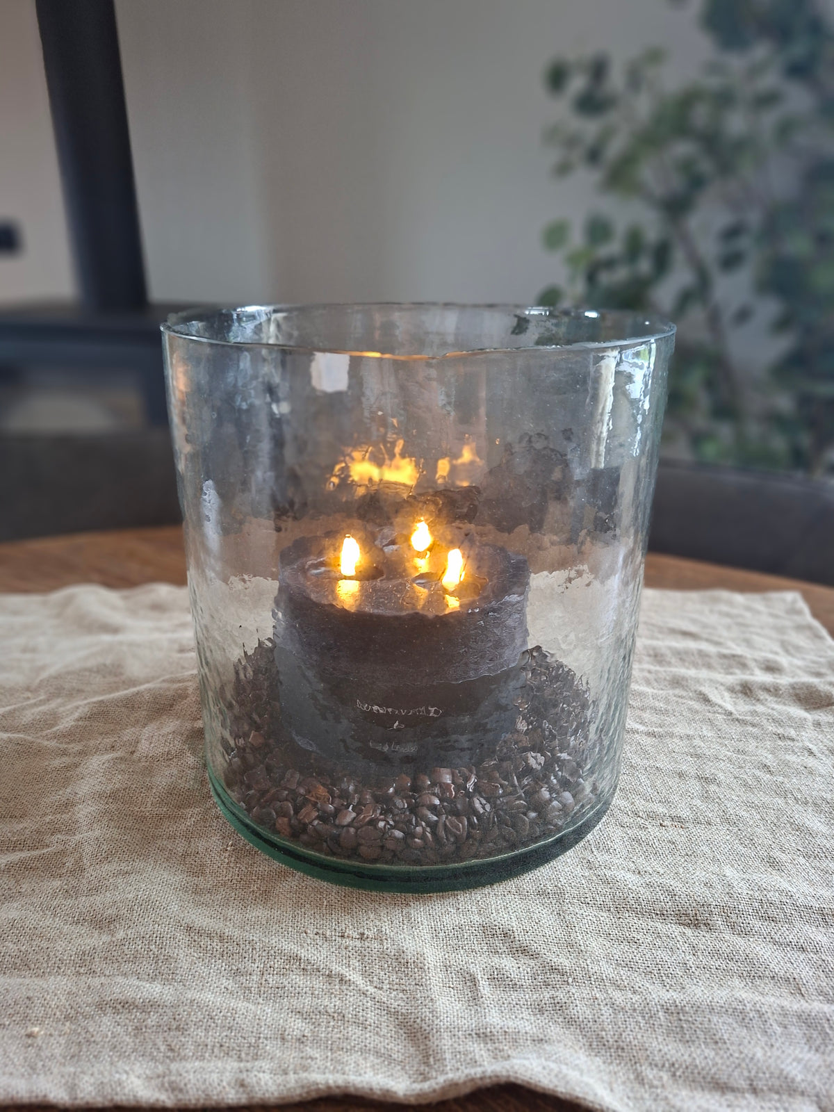 Groot glazen windlicht