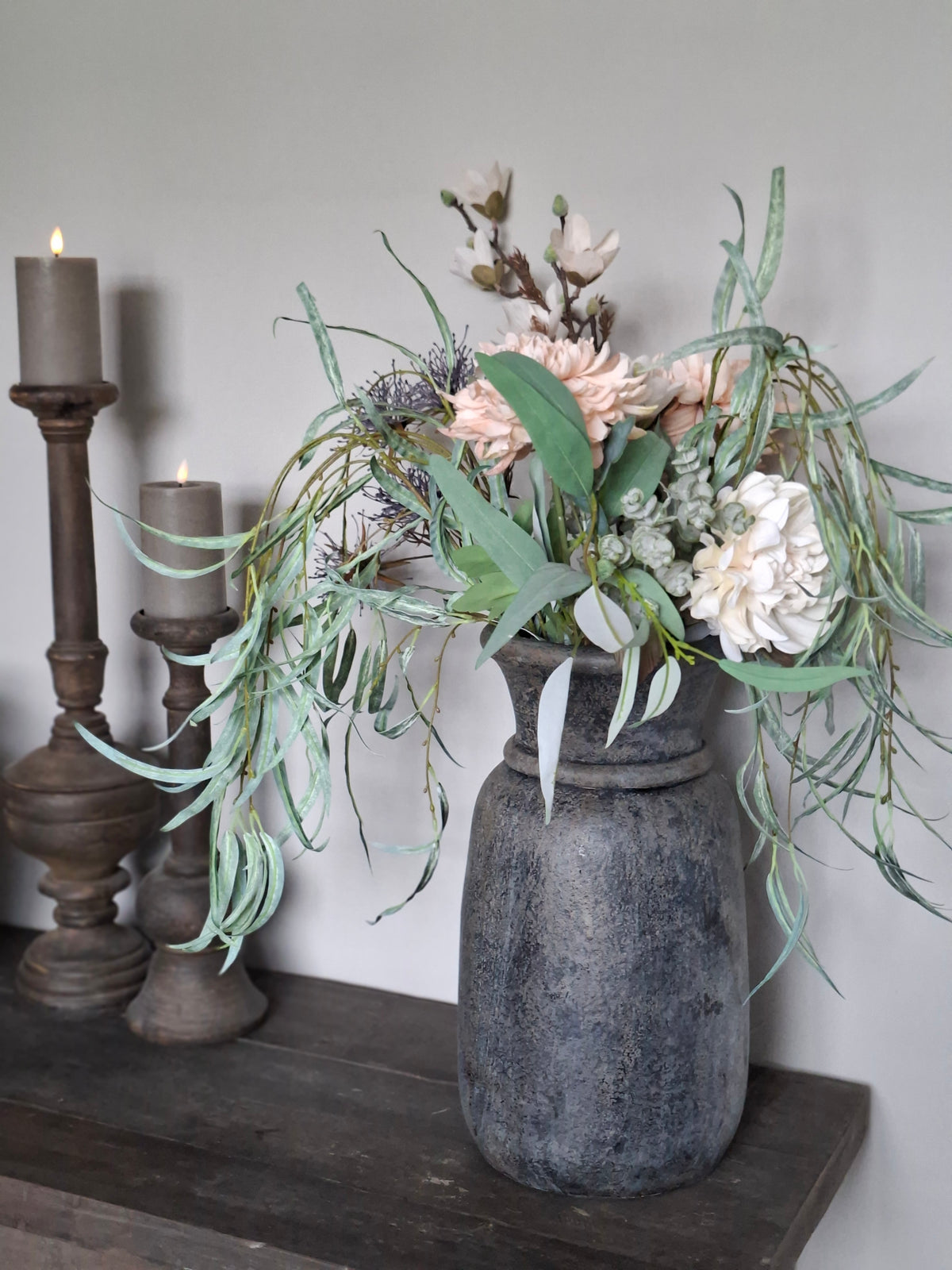 Compleet boeket zalm/wit