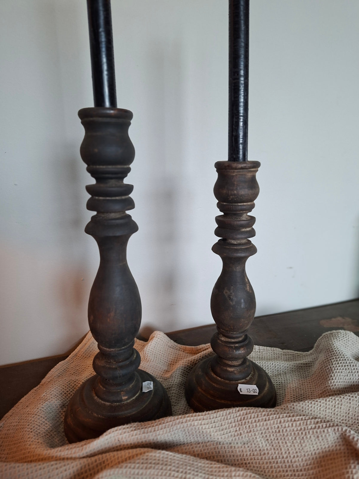 Houten kandelaar rond