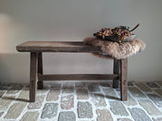 Aura Peeperkorn Old Farm Bench – Donkergrijs Landelijk Houten Bankje