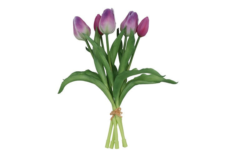 Boeket tulpen paars/wit